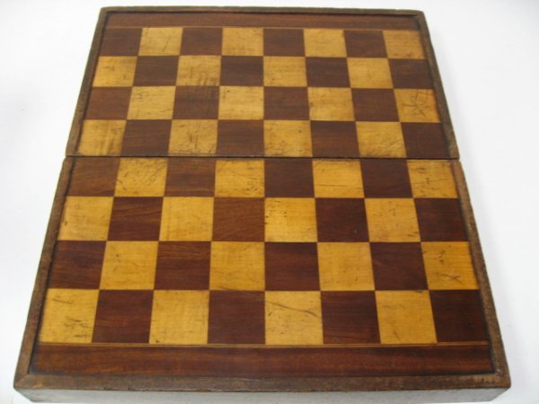 Chess / Backgammon Board Box w/ box of chess piece - 3