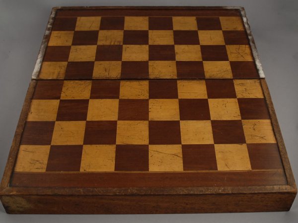 Chess / Backgammon Board Box w/ box of chess piece - 5
