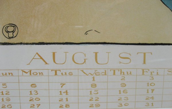 Penfield Calendar Page August, c. 1900 - 2