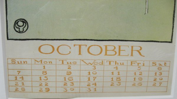 Penfield Calendar Page October, c. 1900 - 2