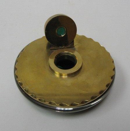 Victorian Glass and Brass Inkwell, c. 1875 - 2