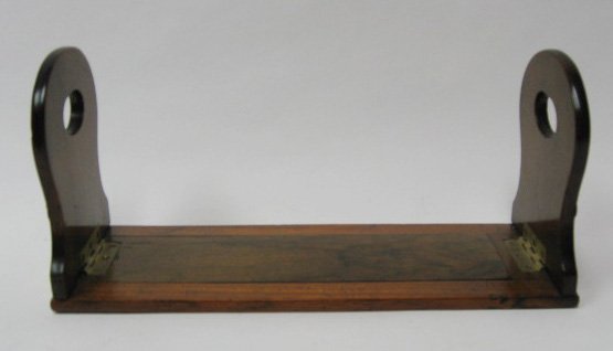 English Folding Book Rack with brass trim, - 4