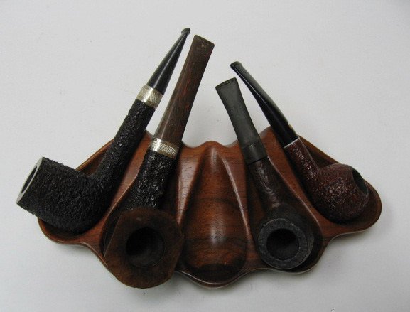 Bennington Tobacco Pipe Rack w/ four pipes