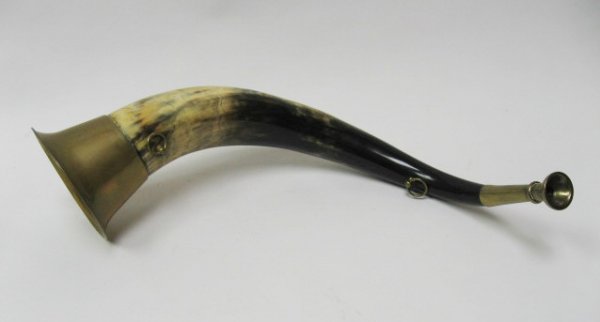 Old English Horn with brass, c. 1880,