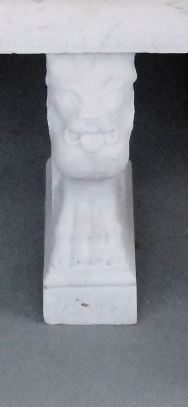 A Pair of Marble Garden Benches, with foliate and - 5