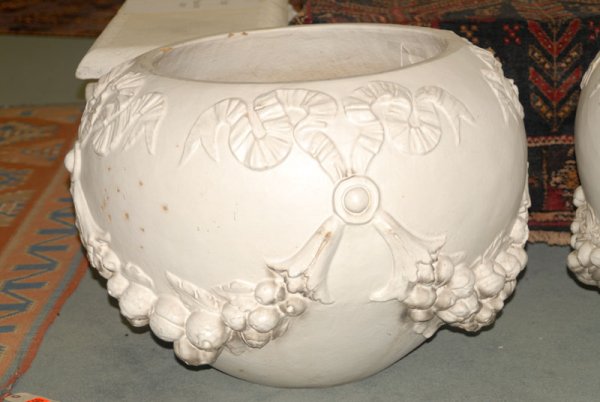 A Monumental Pair of Terra Cotta Planters, glazed - 2