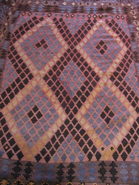Semi-Antique Kilim 9'11" x 6'6", some damage. - 2