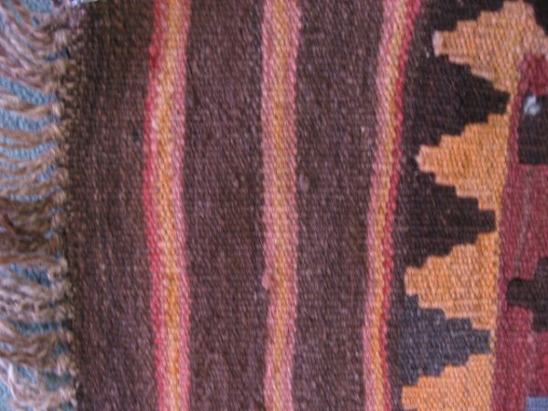 Semi-Antique Kilim 9'11" x 6'6", some damage. - 3