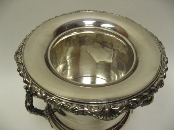English Sheffield Silverplate Wine Cooler with ins - 3
