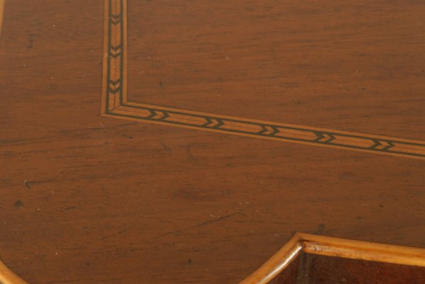 A Sheraton English Bowfront Chest of Drawers, - 2