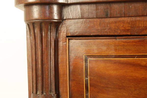 A Sheraton English Bowfront Chest of Drawers, - 3