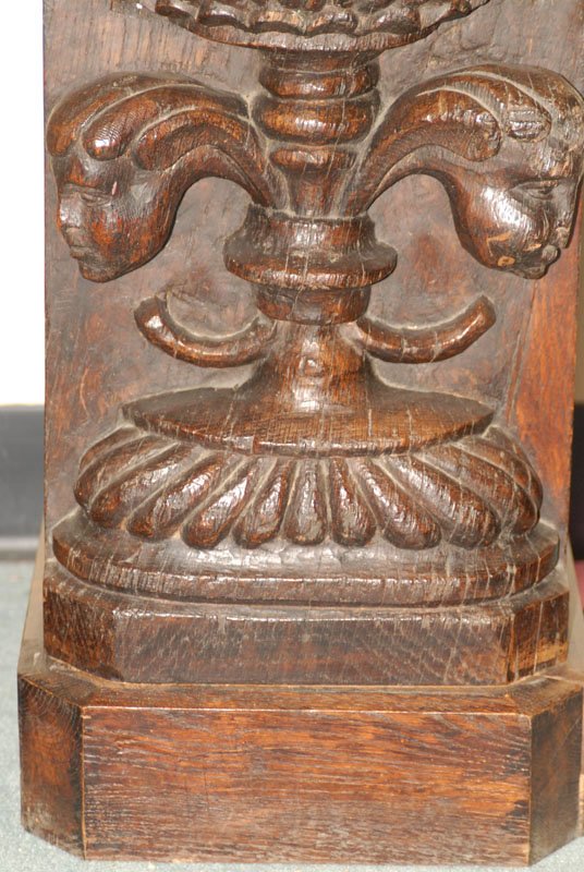 An Early Italian Carved Wood Pedestal, having a ba - 4