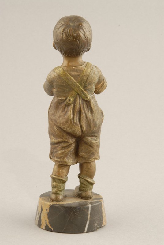 A Vienna Bronze Figure of a young boy playing a fl - 2
