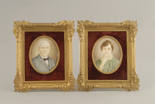 A Pair of Miniature Oval Portraits, possibly on iv