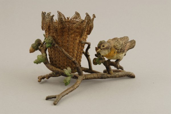 A Vienna Bronze Miniature Figure of a small bird o