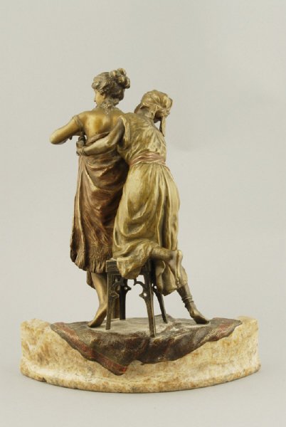A Vienna Bronze Figure of a servant girl draping h - 3