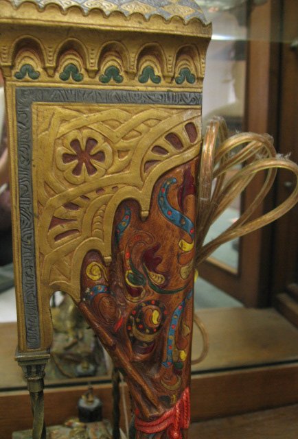 A Vienna Bronze Lamp, of a lady reclining in her h - 10