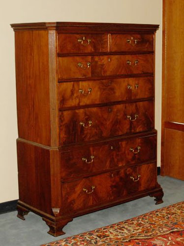 A George III Secretary Chest on Chest, c. 1775 mah