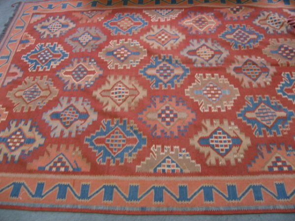 Vegi-dye Kazak Kilim, 7'10" x 5'10"