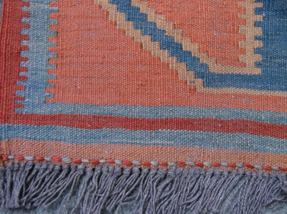 Vegi-dye Kazak Kilim, 7'10" x 5'10" - 2