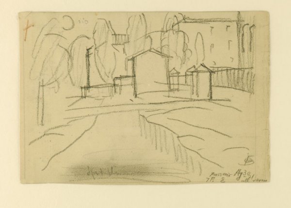 Oscar F. Bluemner (1867-1938) Black Crayon Drawing - 2