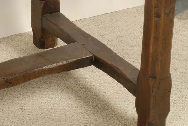 An Early French Farm Table of cherry, with breadbo - 3