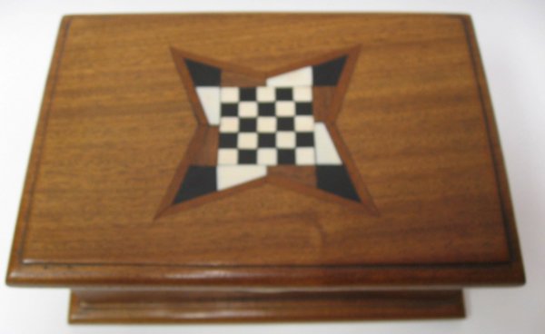 Mahogany Box with Ivory and Ebony Inlay, c.1920 4  - 4