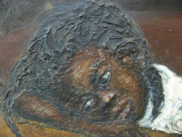 African American Oil Painting on Board, by Harrel - 2