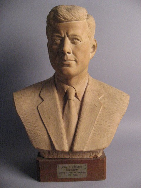 JFK Jr. Ceramic Bust, unsigned - 5