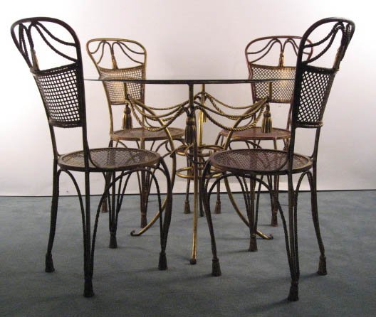 A Carole Stupell Gilt Metal Breakfast Set, - 2