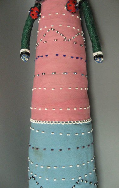 Zulu Tribal Fertility Doll with beads and rings, - 2