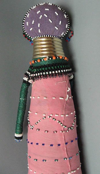 Zulu Tribal Fertility Doll with beads and rings, - 4
