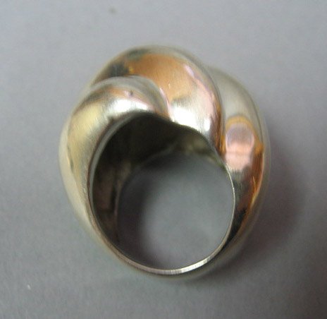 Heavy Sterling Geometric Ring - 2