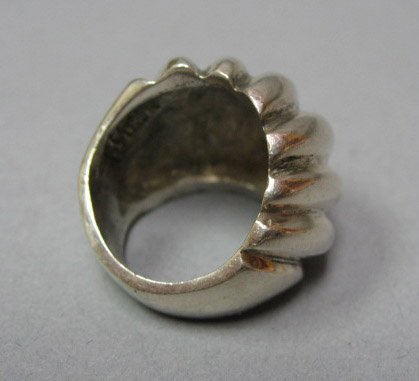 Mexican Heavy Sterling Geometric Ring - 2