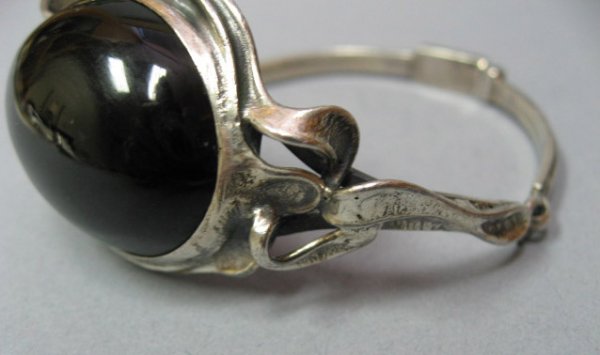 Art Nouveau Sterling Bracelet w/ Hallmark "MM" - 2