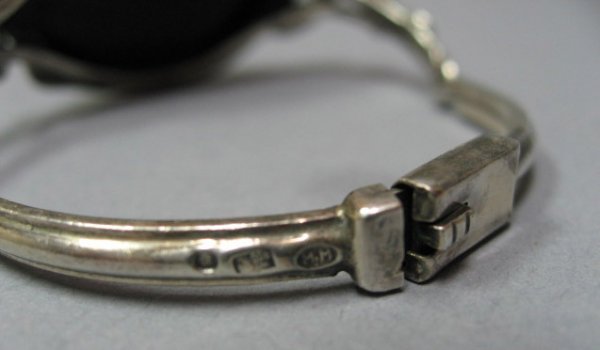 Art Nouveau Sterling Bracelet w/ Hallmark "MM" - 4
