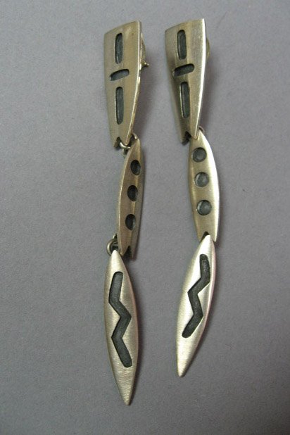 3 Tier Pendant Earrings with Sterling Silver and