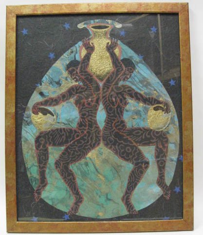 Judy McLeod "Gemini" Mixed Media on Paper.