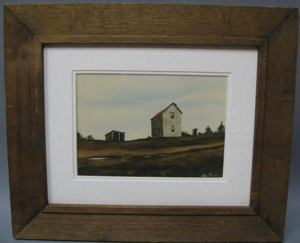 Lou Messa Watercolor of Virginia Farm Scene