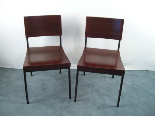 Thick Wood and Steel Chairs