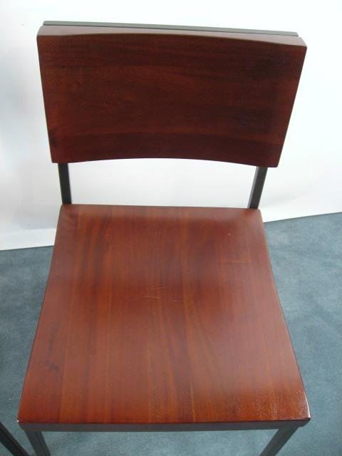Thick Wood and Steel Chairs - 3