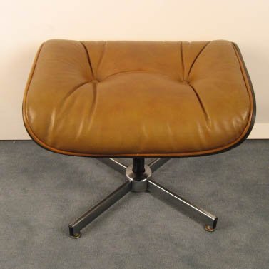 Bentwood and Leather Ottoman