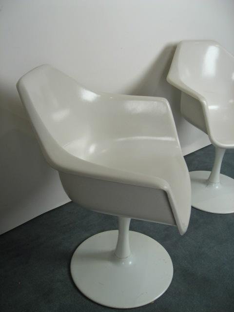 Two Fiberglass Chairs with Metal Bases - 2