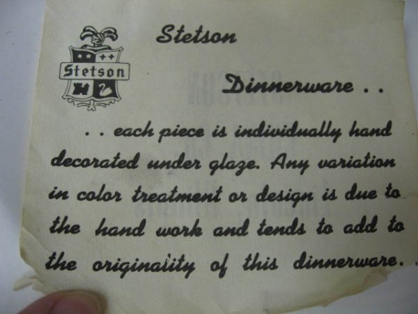 61 pcs. Stetson China 1957 - 4