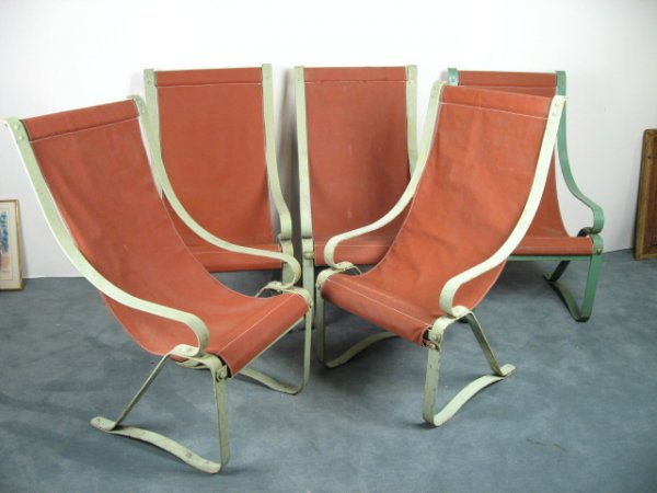 Set of 5 Sling Metal Bounce Chairs