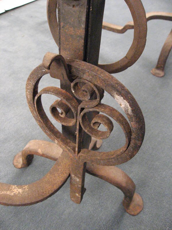 A Pair of Monumental Andirons, - 2