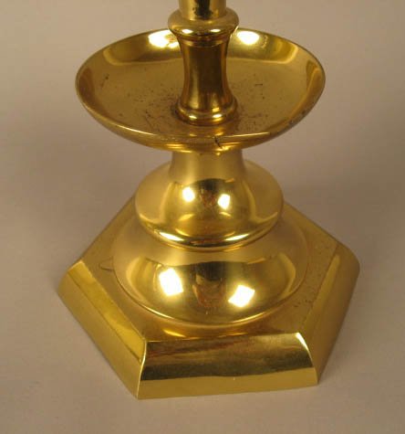 A Pair of Large Brass Candlesticks, - 2