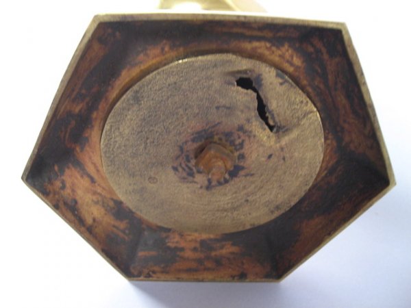 A Pair of Large Brass Candlesticks, - 3