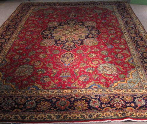 Old Persian Tabriz Rug, signed