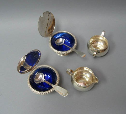 A Pair of Gorham Sterling Mustard Pots, - 4